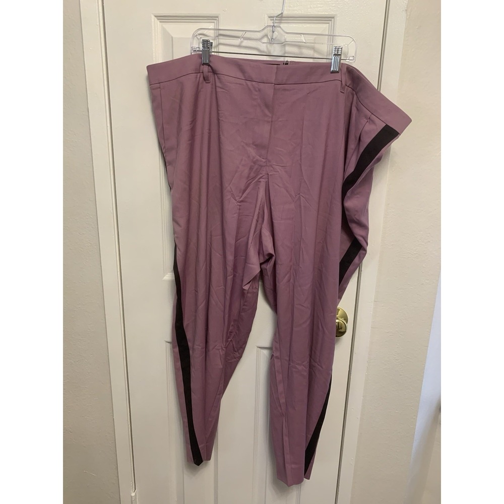 NWT Wildfang Empower Colorblock Slim Crop Wmns Pant Mauve Black Contemporary 24W
